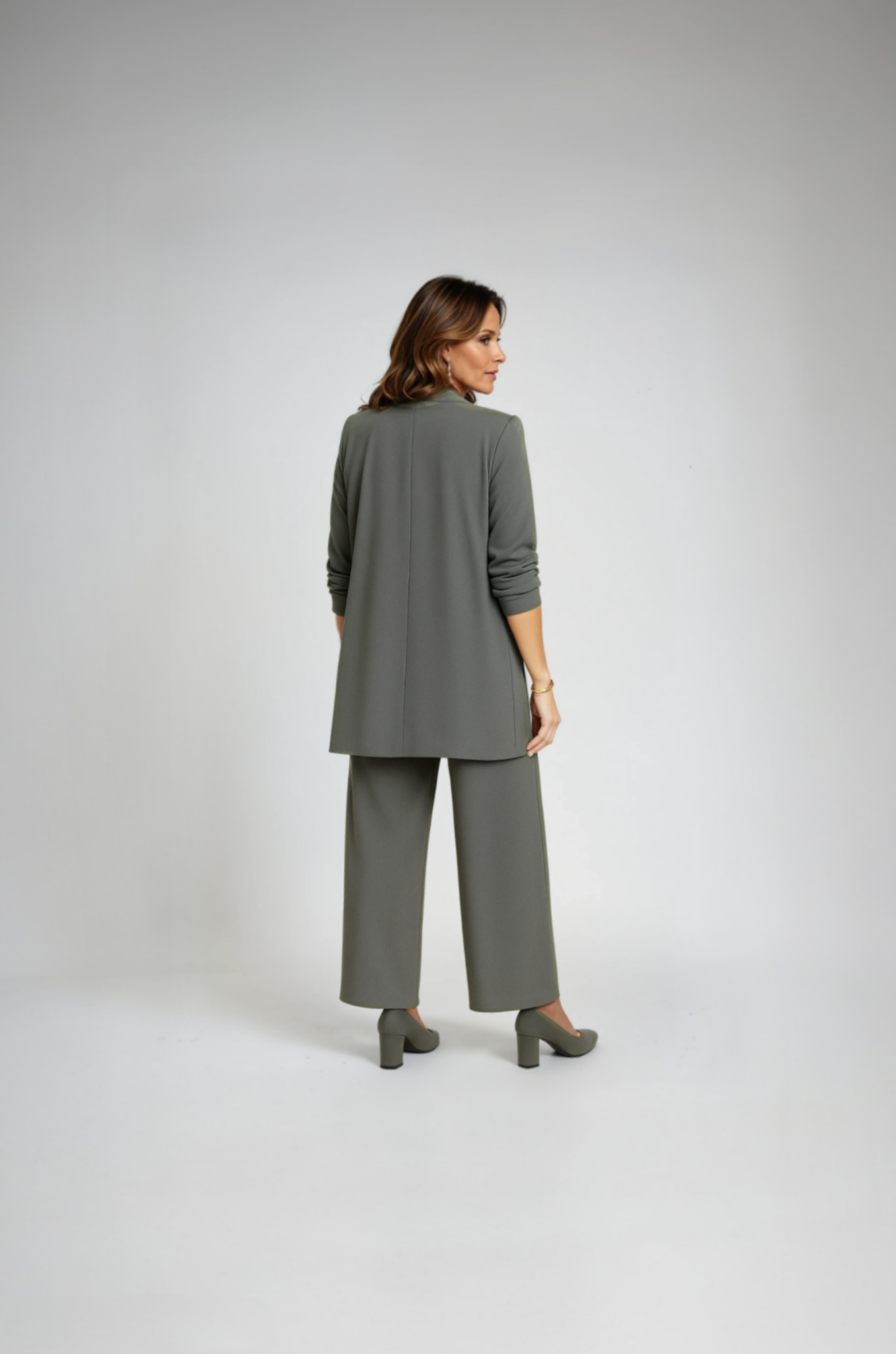 Sofia | 3-teiliges Luxus-Set mit Mantel, Top & Weitbeinhose