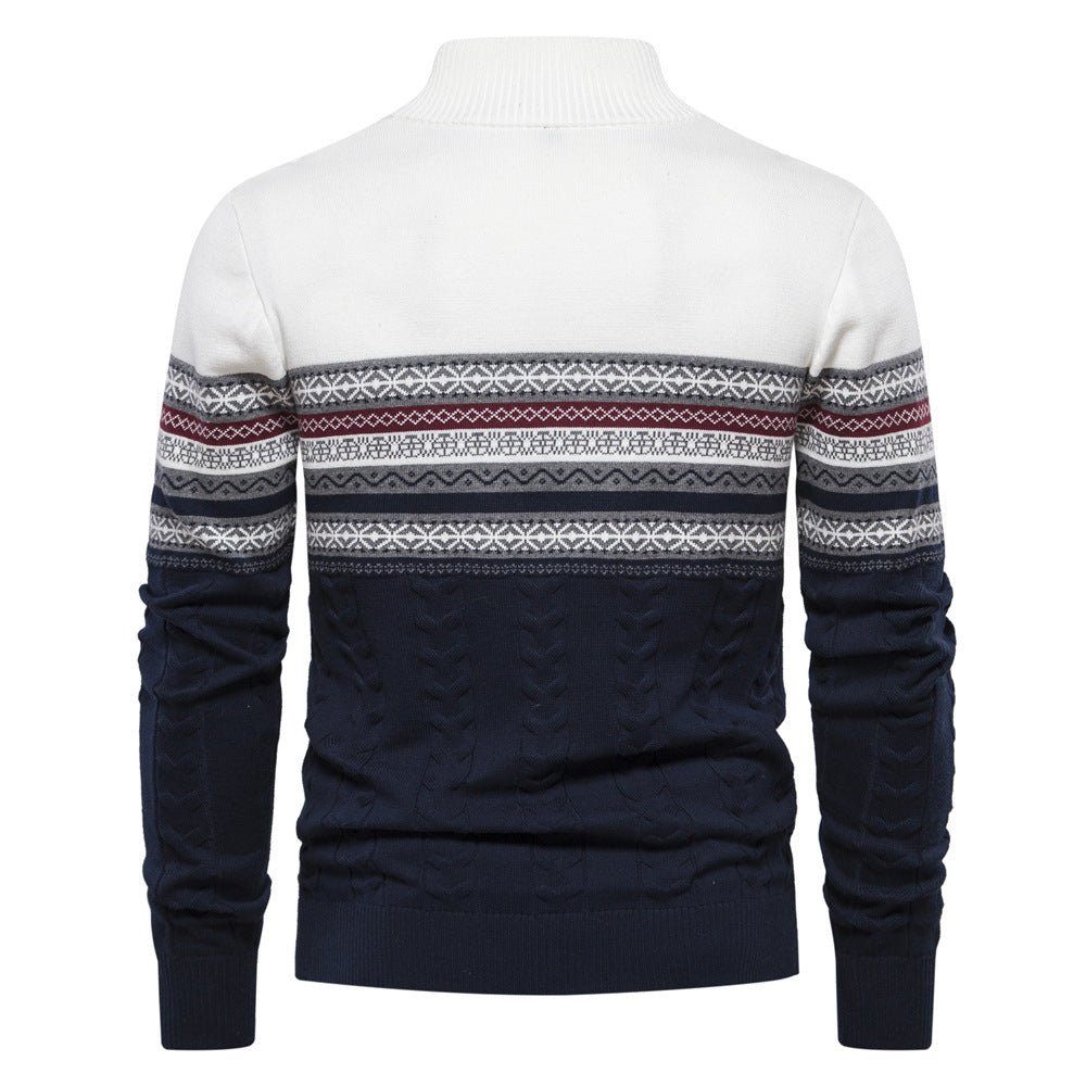 Jasper | Fair Isle Pullover mit halbem Reißverschluss