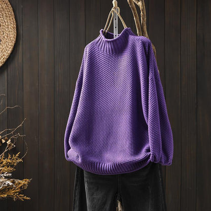 Leonie | Strickpullover mit hohem Kragen & klassischer Struktur