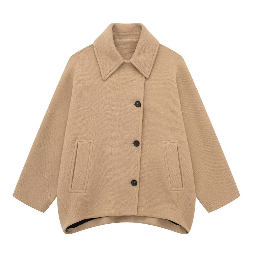 Lovie | Oversized Mantel mit Wollgefühl & City-Chic