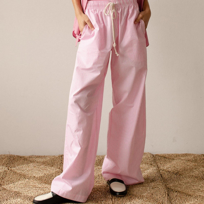 Lina | Locker geschnittene Streifenhose mit Gummibund