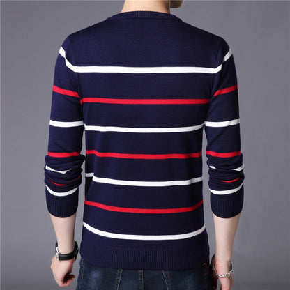 Daniel | Gestreifter Feinstrickpullover mit klassischem O-Ausschnitt