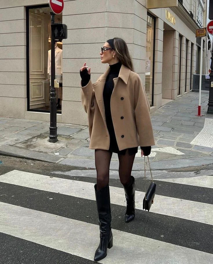 Lovie | Oversized Mantel mit Wollgefühl & City-Chic