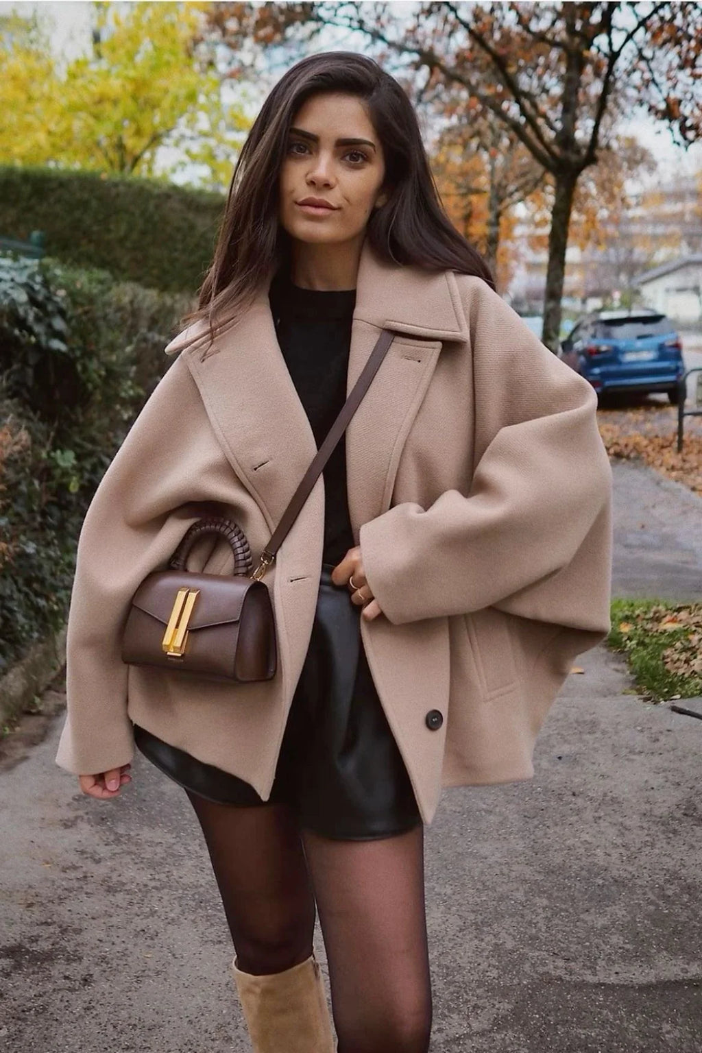 Lovie | Oversized Mantel mit Wollgefühl & City-Chic
