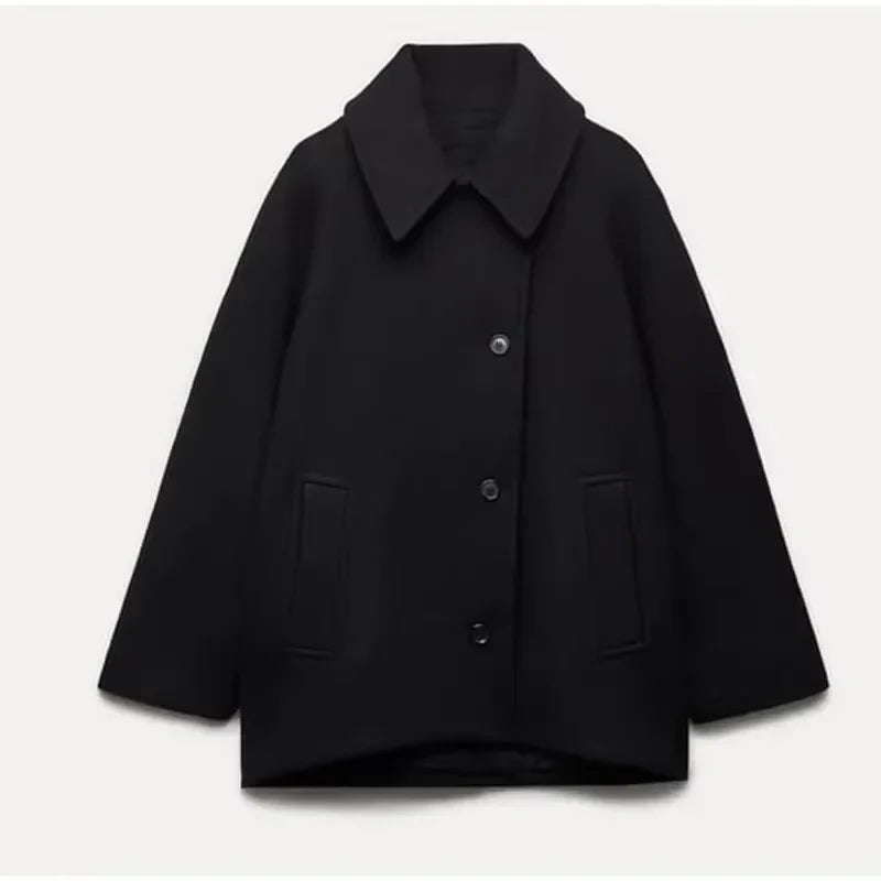 Lovie | Oversized Mantel mit Wollgefühl & City-Chic