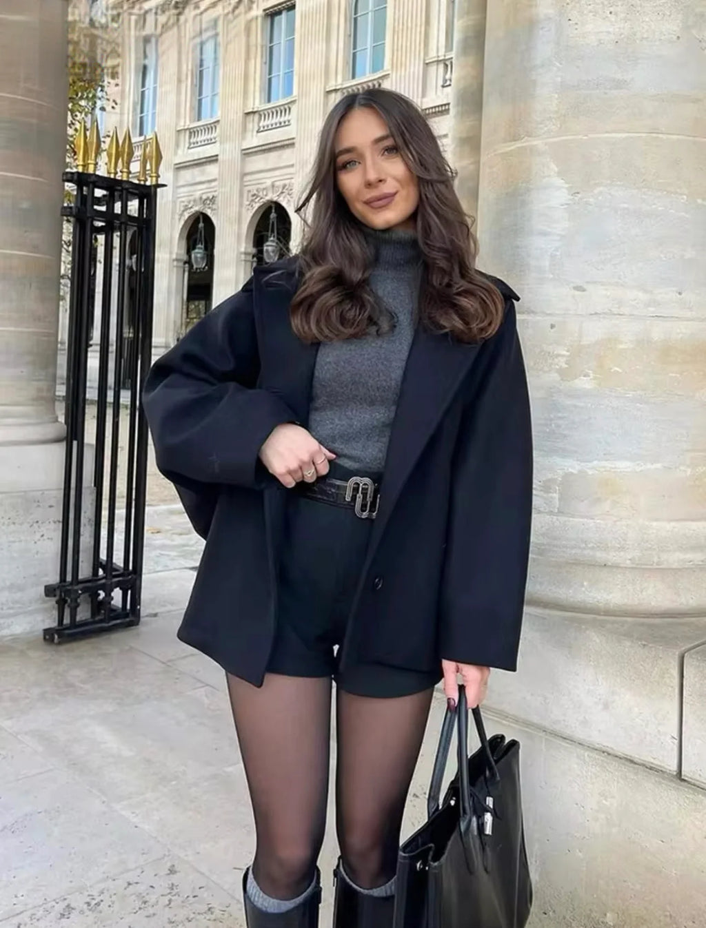 Lovie | Oversized Mantel mit Wollgefühl & City-Chic