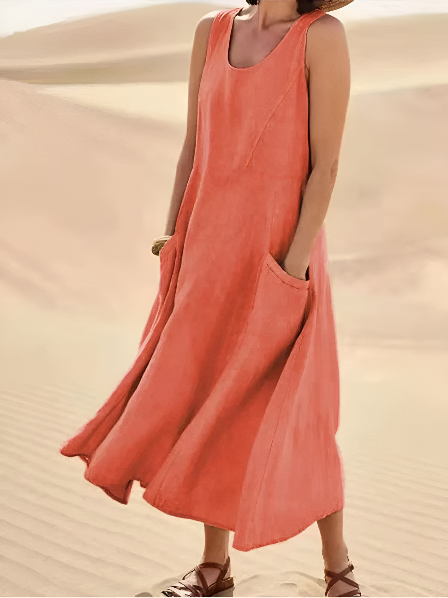Edda | Luftiges Baumwoll-Maxikleid mit Taschen und natürlichem Flair