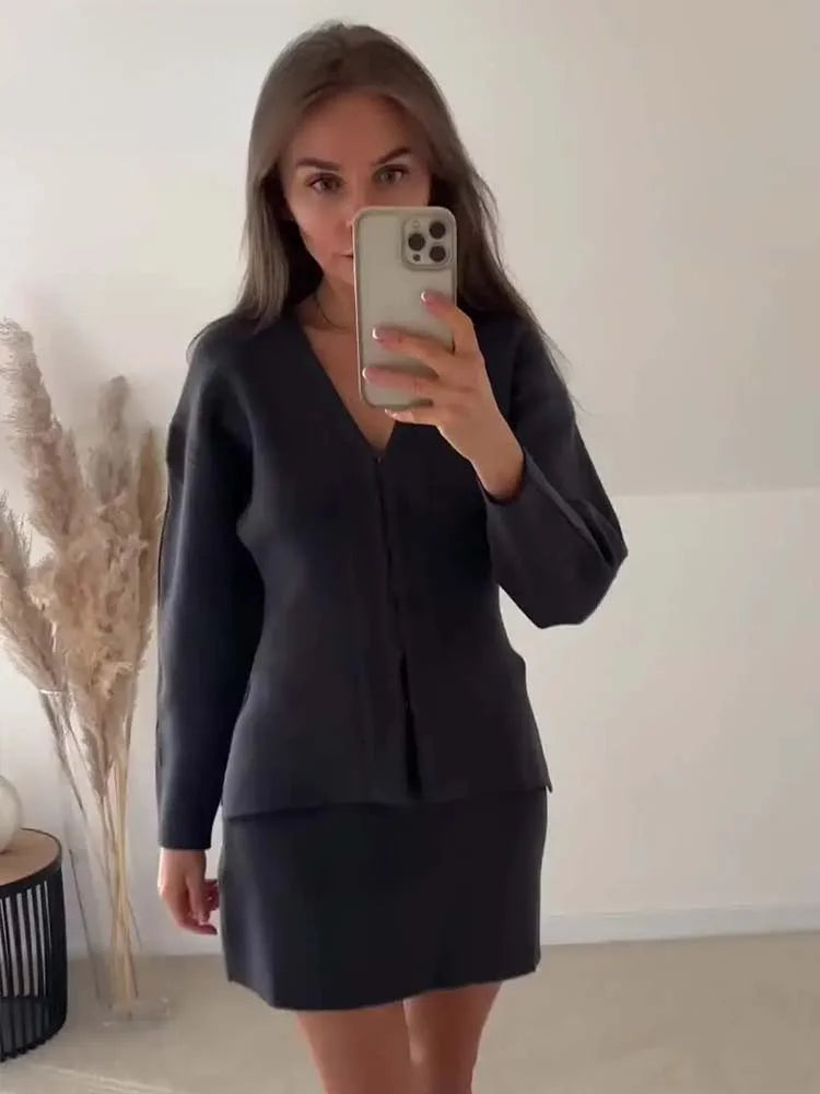 Susanne | Elegantes Zweiteiler-Set mit Bluse & Minirock