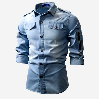 Axel | Herren Langarm-Denim Overshirt