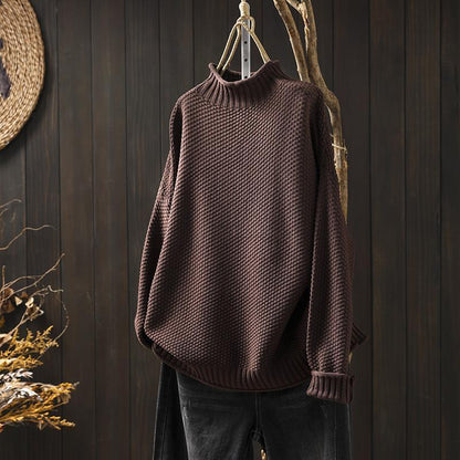 Leonie | Strickpullover mit hohem Kragen & klassischer Struktur