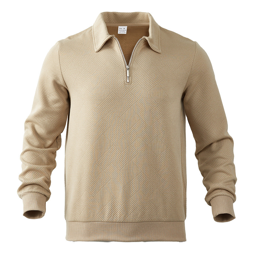 Arne | Vintage Muster Pullover mit Reißverschluss