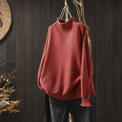 Leonie | Strickpullover mit hohem Kragen & klassischer Struktur