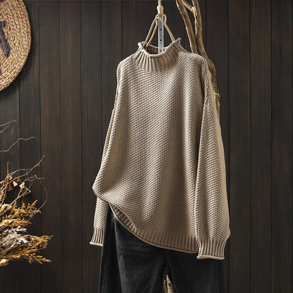 Leonie | Strickpullover mit hohem Kragen & klassischer Struktur