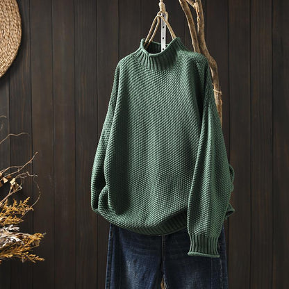 Leonie | Strickpullover mit hohem Kragen & klassischer Struktur