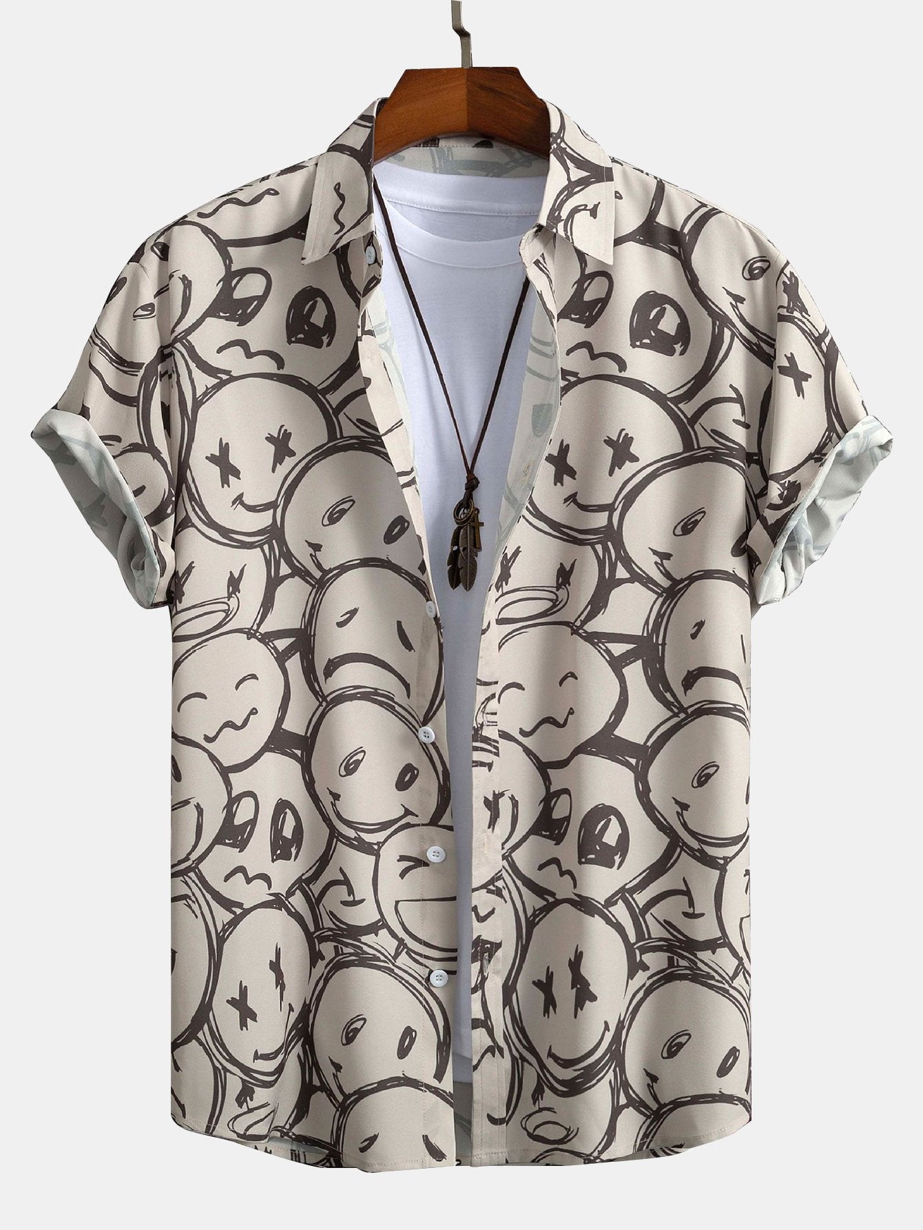 Dominik | Kurzarmhemd mit Smiley-Print