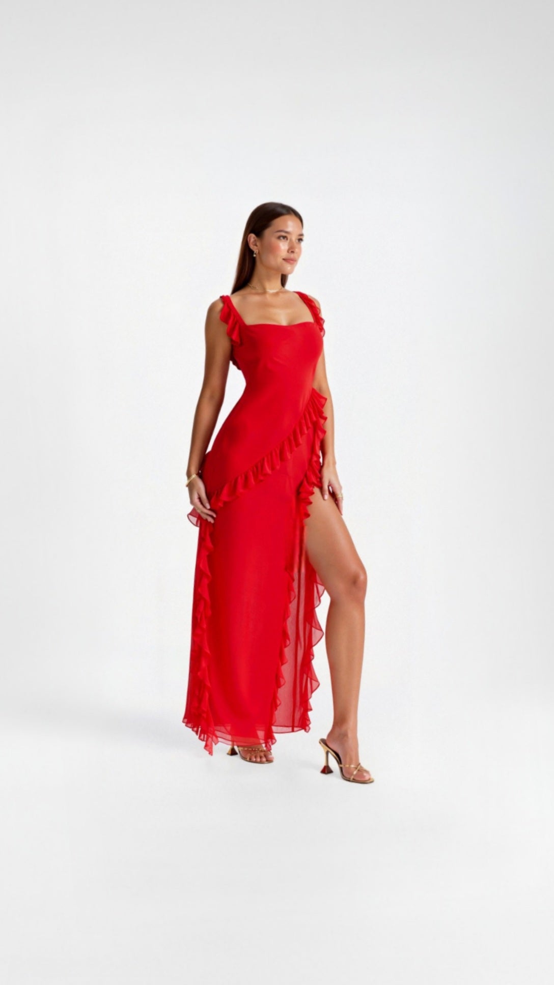 Sophie | Maxikleid mit Rüschen und Femininem Flair