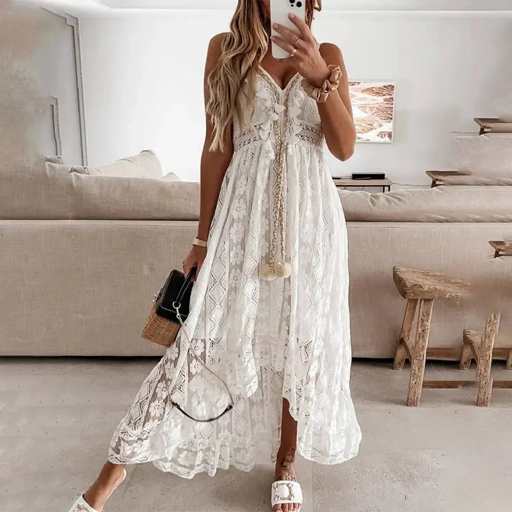 Milena | Romantisches Boho-Kleid mit Zarter Spitze