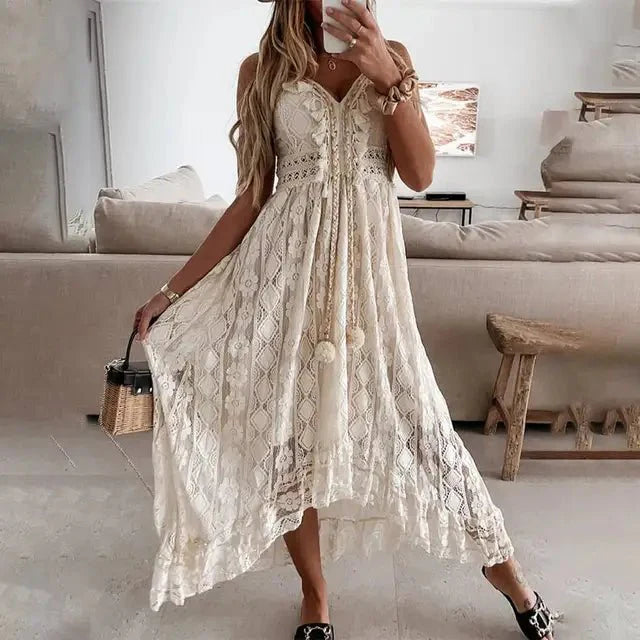 Milena | Romantisches Boho-Kleid mit Zarter Spitze