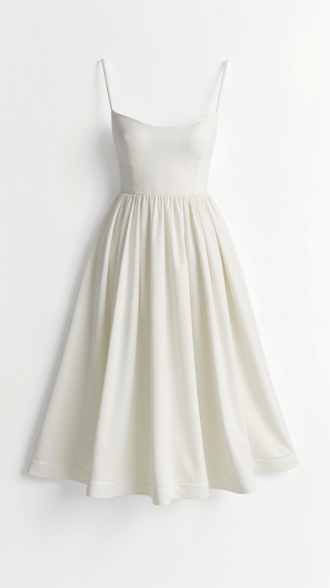Eileen | Elegantes Midikleid mit zarten Trägern und femininer Leichtigkeit